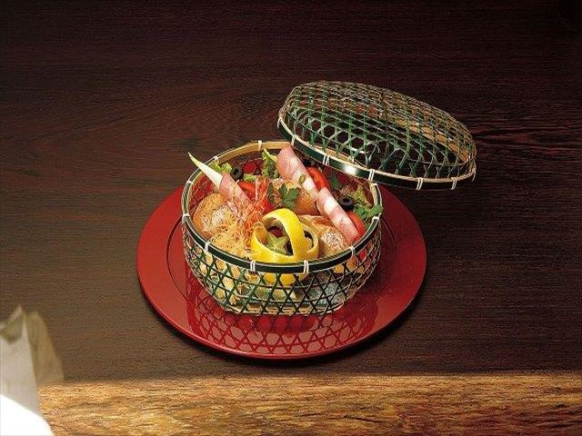 樂天商城 - グリーン料理篭（蓋付）