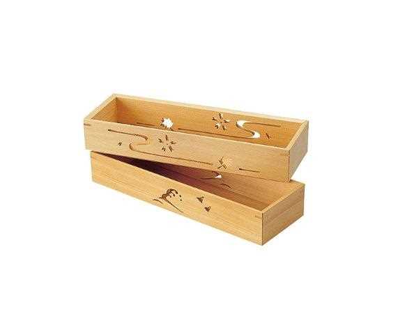 樂天商城 - ひのき透かし長方盛器（波千鳥柄）