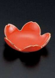 　手描柿釉渕金桜小鉢