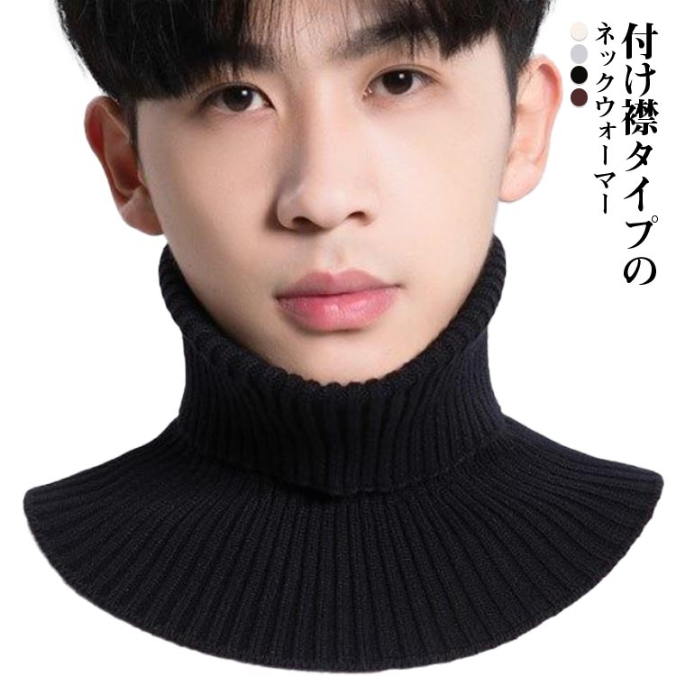 Rakuten - タートルネック つけえり ニット 付け襟 ネックウォーマー リブ メンズ レディース 首カバー あったか つけ襟 重ね着風 冷え対策 レイヤード フェイクカラー 秋冬 40代 男女兼用 男性