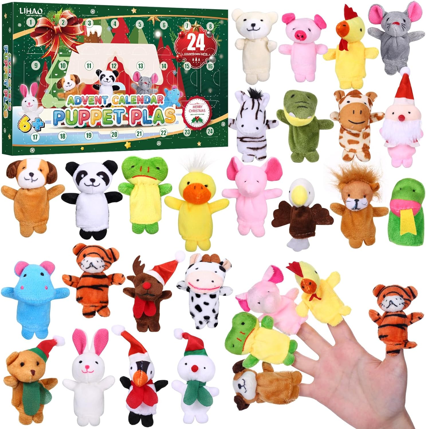 Rakuten - アドベントカレンダー 2023 指パペット 指人形 24個入 動物 子供 おもちゃ クリスマスプレゼント ギフト クリスマス カウントダウン カレンダー 飾り オーナ 装飾 飾り付け