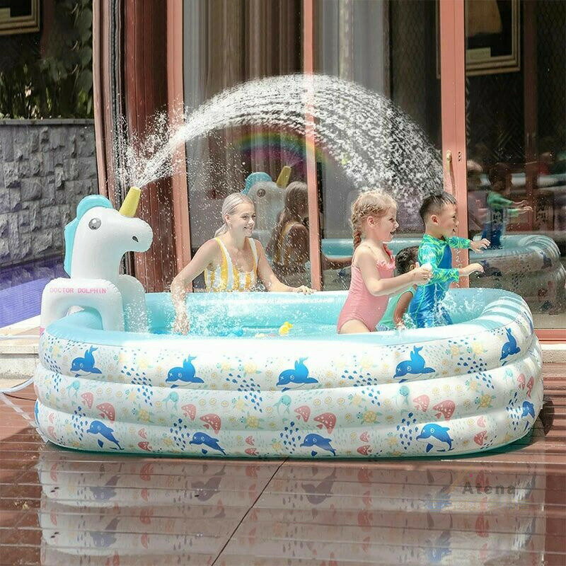 プール エアー ビニールプール 大きいサイズ 噴水プール ユニコーン ファミリープール 3m 2.4m 2.1m 1.8m 1.5m 1.35m 1.1m 大型プール アウトドア 滑り 庭遊び 水遊び