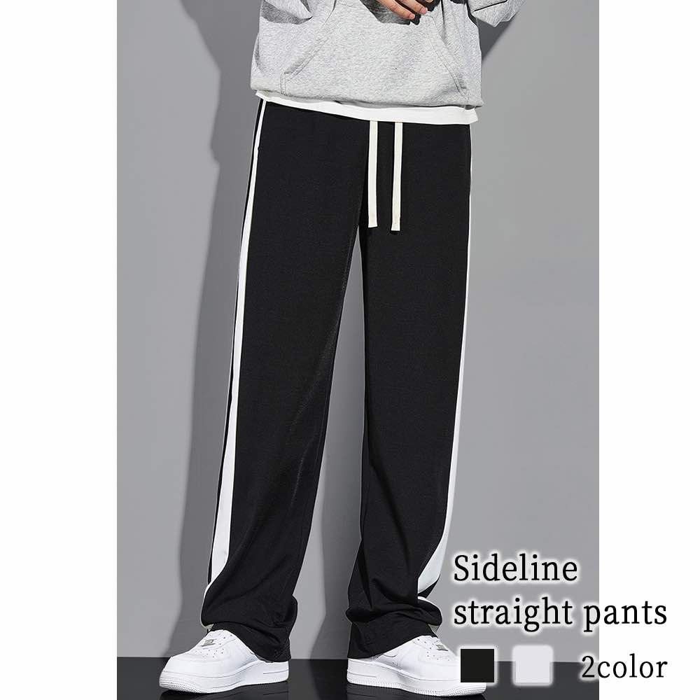 Rakuten - スウェットパンツ メンズ サイドラインストレートパンツ 厚手 ジャージ パンツ 春 ジョガーパンツ 人気 ストレート 秋 ゆったり 夏 カーゴパンツ 冬 大きいサイズ 高級 おしゃれ