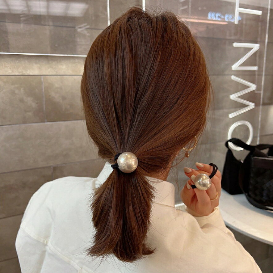 ヘアゴム 大粒パールヘアゴム2点セット ビッグパール 上品 ゴム レディースヘアアクセサリー おしゃれ 大ぶり 大人可愛い エレガント シンプル