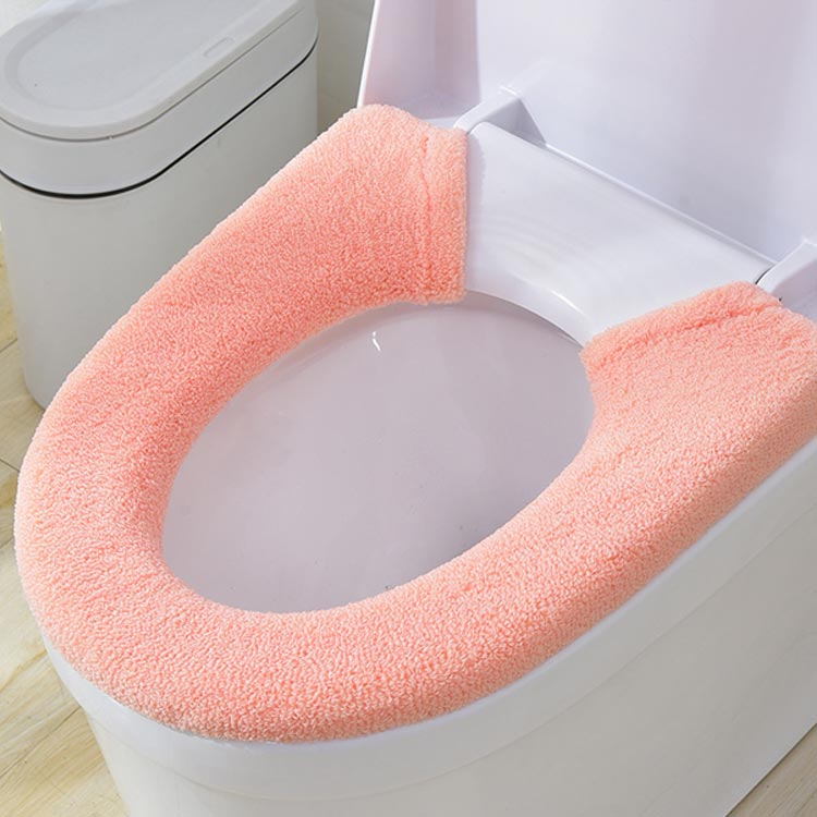 O型 スナップボタン留め トイレカバー 無地 ふわふわ U型 日用品 インテリア雑貨 ...