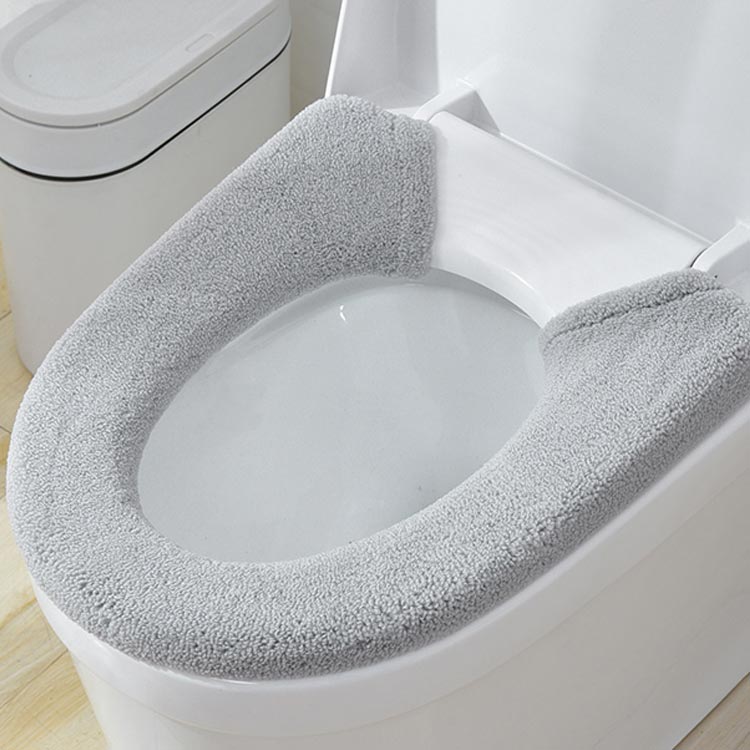 O型 スナップボタン留め トイレカバー 無地 ふわふわ U型 日用品 インテリア雑貨 ...