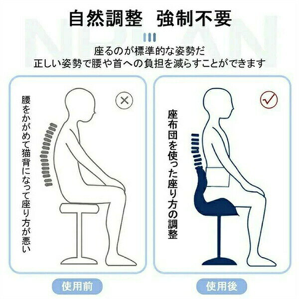 プレゼント 腰椎椎間板ヘルニア予防 腰が痛くならない 猫背改善 椅子や床に置いて...