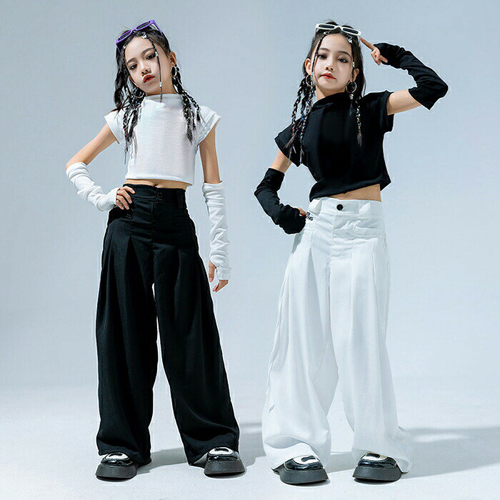 ダンス衣装 キッズ パンツ 女の子 ヒップホップ セットアップ 上下セット ガールズ...