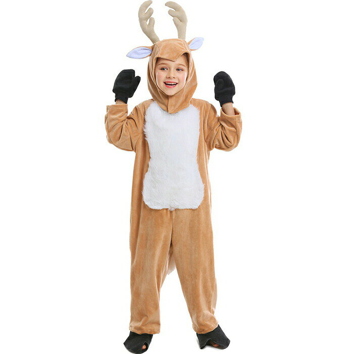 キッズ トナカイ カバーオール 子供 衣装 ふわふわ もこもこ となかい 子供服 プレゼント クリスマス 着ぐるみ コスチューム コスプレ ハロウィン