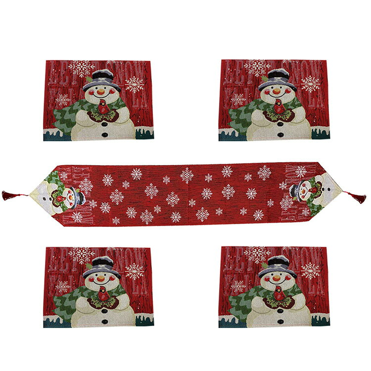 Rakuten - クリスマス テーブルランナー おしゃれ かわいい ランチョンマット 北欧 長方形 フリンジ テーブルセンター 綿麻 雪だるま テーブルマット 汚れ防止 カバー モダン シンプル