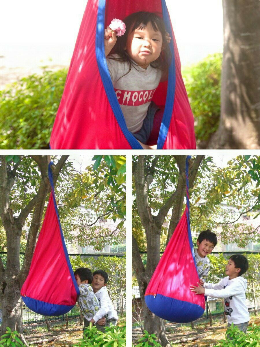 ハンモックチェア 子供用 キッズ ハンモック コットン製 グランピング レジャー キ...