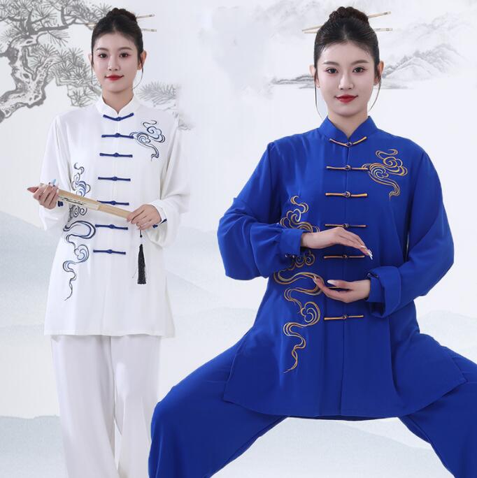 新作 太極拳 服 上下セット 祥雲の刺繍 太極拳服 エスニック 武術服 カンフー ウー...