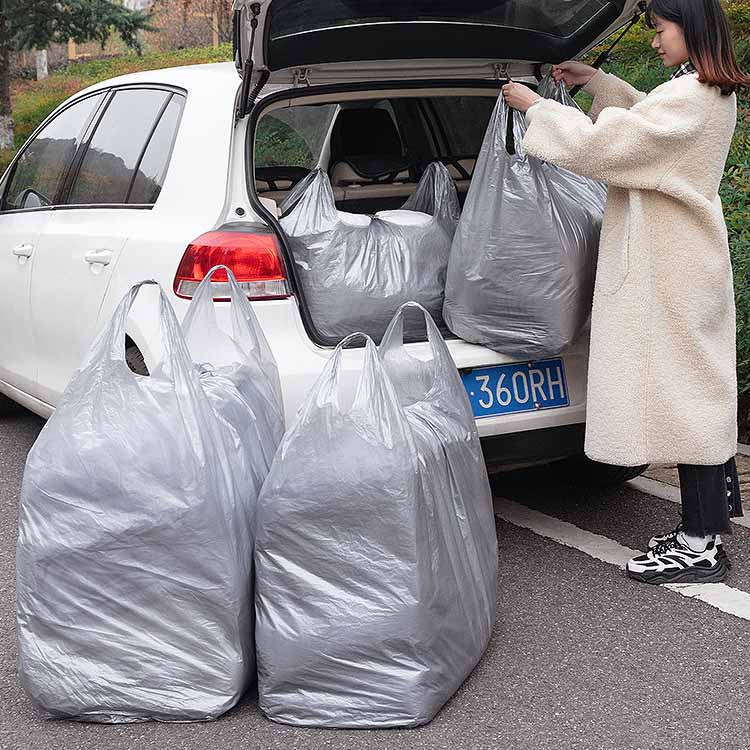 汚物入れ 手提袋 特大 厚手 20枚入り 半透明 手提げ とって付きごみ袋 手さげ付き...