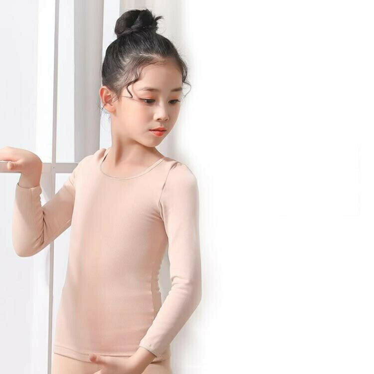 サマー楽天市場店の肌色 バレエ インナー 子供服 白 黒 上下セット 演出服 タイツ ダンス衣装 2点セット 肌着 ステージ衣装 衣装 薄手 練習着 キッズ 体操 合唱団 長袖 無地 レギン ガールズ トップス｜アングル2