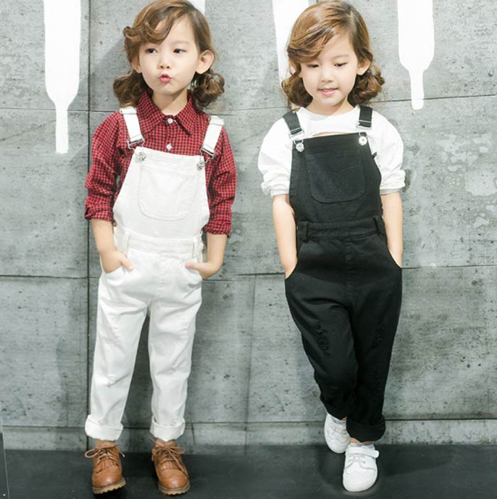 女の子デニムサロペット 韓国こども服 子供服 デニム パンツ オーバーオール ジー...