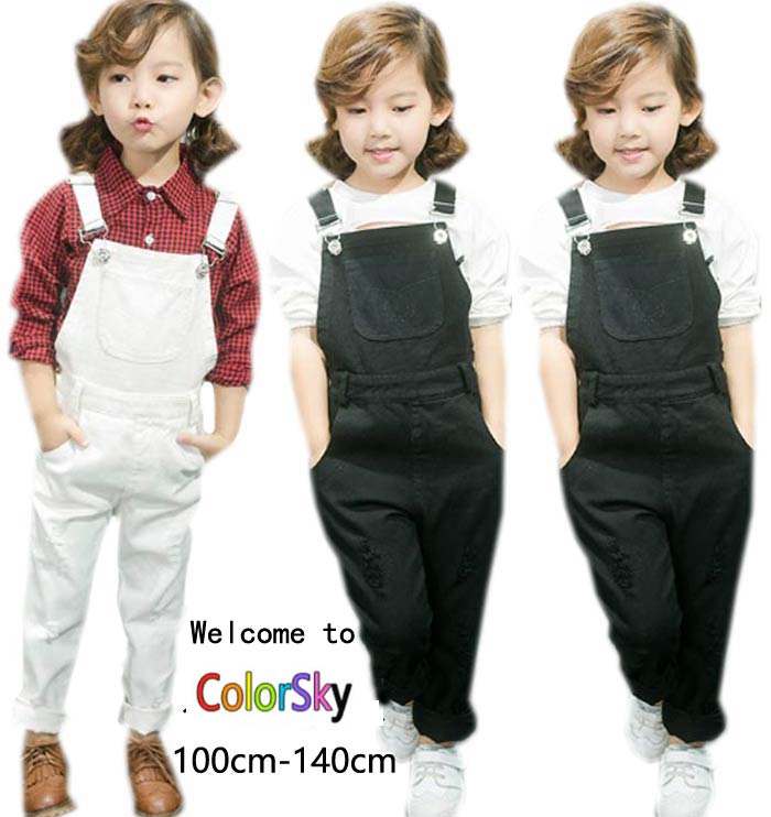 女の子デニムサロペット 韓国こども服 子供服 デニム パンツ オーバーオール ジー...