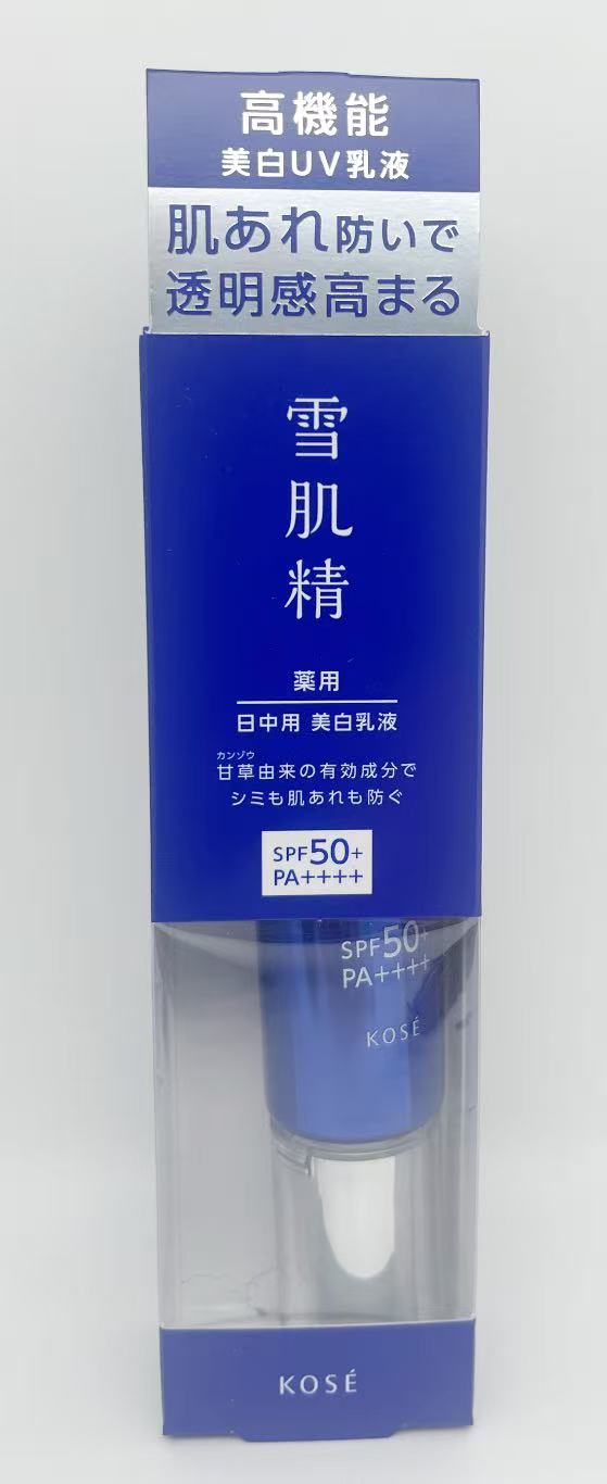 SPF50+/PA++++ 甘草由来有効成分配合。乳液・日やけ止め・化粧下地の3つの機能を1品で叶える日中用美白UV乳液。 軽やかでべたつきの気にならない使い心地で、肌あれを防ぎ、美白ケアをしながら、うるおいのある透明感あふれる素肌へ導きます。 コーセー独自の美白・肌あれ防止有効成分である甘草由来有効成分W-グリチルレチン酸ステアリルを配合。肌 あれを予防し、メラニンの生成を抑え、シミ・ソバカスを防ぎ、うるおって澄んだ透明感のある肌へ整えます。 なめらかモイスト処方により、軽やかな使い心地としっとり感の両立を実現しました。 広告文責 晋商事株式会社 05035748686 メーカー 株式会社コーセー 商品区分 化粧品