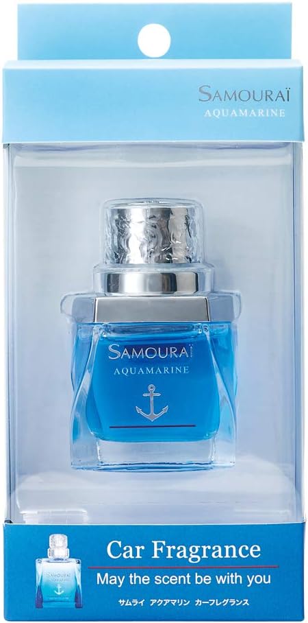 ◆送料無料!!【SAMOURAI】カーフレグランス◆サムライ アクアマリン クルマ用芳香剤 エアコン取り付け型 14ml◆