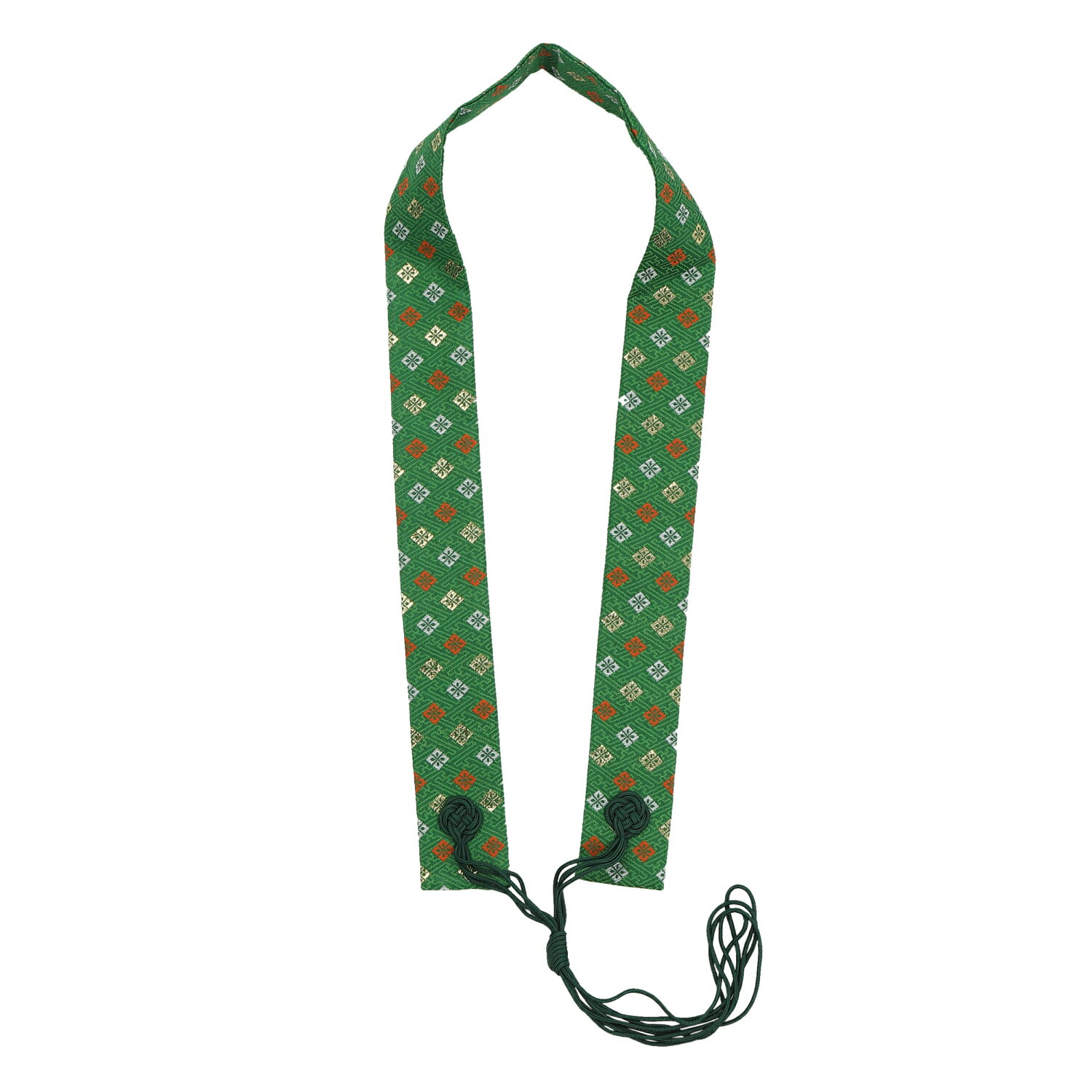 輪袈裟 割菱柄 緑 男女兼用 お遍路用品 お遍路グッズ けさ わげさ