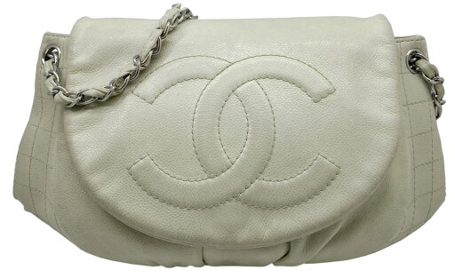 【中古】CHANEL シャネル ココマーク ハーフムーン チェーンショルダーバッグ アイボリー シルバー金具 キャビアスキン オフホワイト レディース【ブランドギャラリー東心斎橋店】 【中古】CHANEL シャネル ココマーク ハーフムーン チェーンショルダーバッグ アイボリー シルバー金具 キャビアスキン オフホワイト レディース【ブランドギャラリー東心斎橋店】