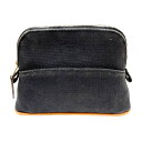【中古】HERMES エルメス ボリードポーチ ミニミニ キャンバス ブラック【ブランドギャラリー駒川店】