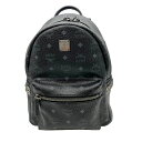 【中古】MCM エムシーエム バックパック サイドスタッズ レザー ブラック リュックサック【ブランドギャラリー駒川店】