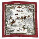 【中古】HERMES エルメス カレ90 L'hiver スカーフ 襟巻 シルク 絹 レディース メンズ ユニセックス 衣料品 雪【ブランドギャラリー千林店】