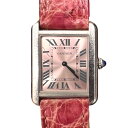 【中古】Cartier カルティエ タンクソロ SM W5200000 ピンク レディース 時計 レ ...
