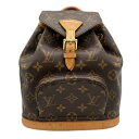 【中古】LOUIS VUITTON　ルイ ヴィトン　モノグラム　ミニモンスリ　M51137　SP1907レザー　キャンバス　ブラウン　G金具　ゴールド　バックパック　リュックカバン　鞄　レディース　メンズ　ユニセックス【ブランドギャラリー千林店】