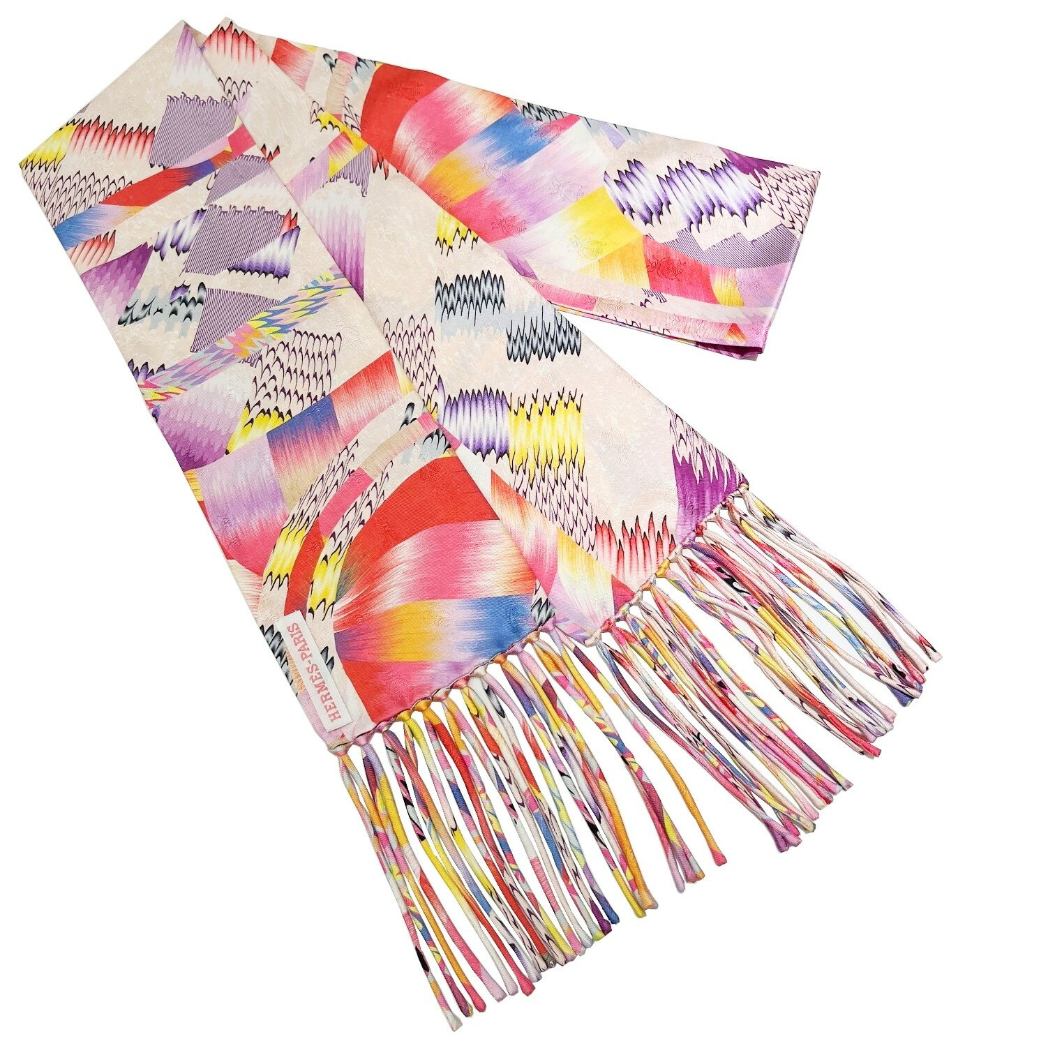 【新品】エルメス HERMES フリンジスリムマフラー マーブルシルク 22年春夏 限定 Marble Silk 京都マーブル マーブル ローズ マルチカラー シルク フリンジ マフラー ストール スカーフ レディース 刺繍 ししゅう レア 新作【ブランドギャラリー心斎橋店】のサムネイル