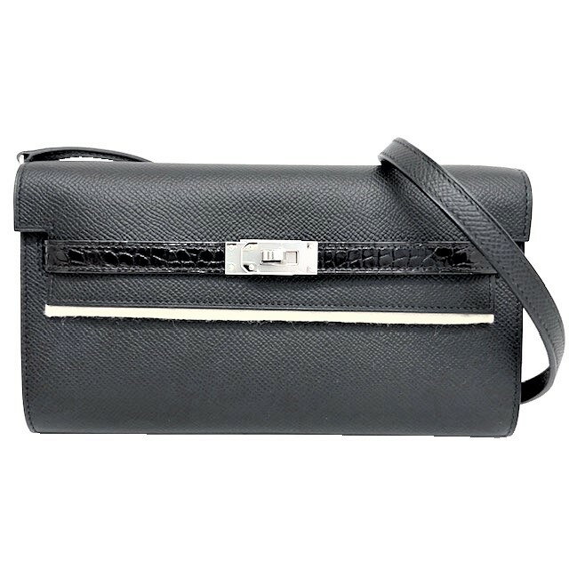 【新品】HERMES エルメス ケリートゥーゴー タッチ Z刻 2021年製造 ブラック ノワール ヴォーエプソン アリゲーター ショルダーバッグ クラッチバッグ 長財布 ロングウォレット クロコ エプソン レディース【ブランドギャラリー心斎橋店】のサムネイル