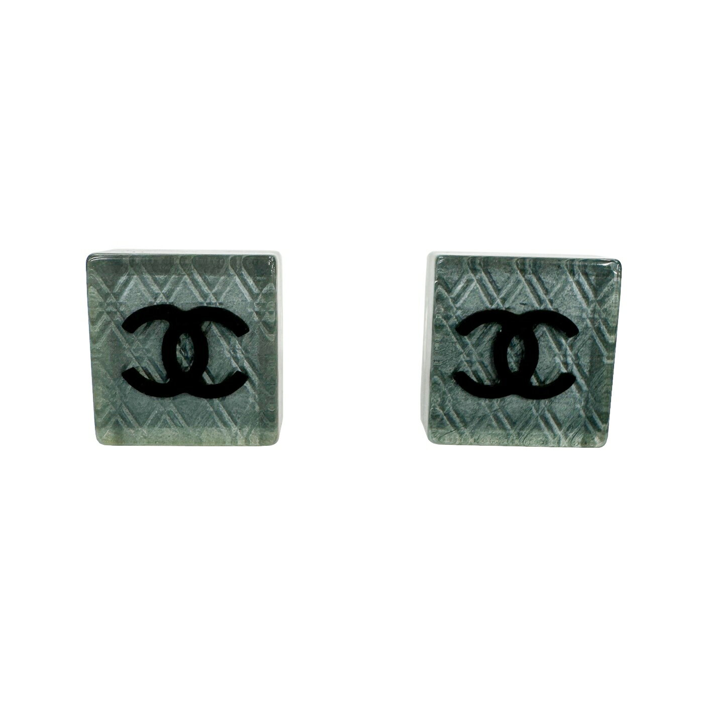 【新品同様】CHANEL シャネル ココマーク スクエア ピアス 15S クリア シルバー金具 アクセサリー レディース【ブランドギャラリー心斎橋店】