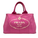 【中古】プラダ PRADA カナパ カナパトート BN1877 フューシャ ピンク キャンバス トートバッグ ハンドバッグ レディース【ブランドギャラリー心斎橋店】