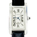 【中古】Cartier カルティエ タンクアメリカン MM W2603656 750 K18ホワイトゴールド クロコバンド オートマチック 自動巻 レディース メンズ【ブランドギャラリー心斎橋店】