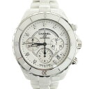 【中古】SALE☆シャネル CHANEL J12 クロノグラフ H2009 41mm 9PD 9P ダイヤ メンズ 腕時計 オートマチック ホワイトセラミック ...