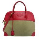 【中古】HERMES エルメス ハンドバッグ ショルダーバッグ ボリード35 ゴールド金具 ルージュガランス カーキ ボックスカーフ トワルオフィシェ 〇Y刻印...