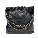 【新品同様】CHANEL シャネル 22 スモール カーフスキン ランダム番 チェーントート チェーンショルダー レディース お洒落 人気 美品 ポーチ付き【ブ...