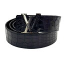 【中古】LOUIS VUITTON ルイヴィトン サンチュール イニシャルベルト M9896 BC1184 クロコダイル クロコ 110サイズ メンズ ベルト ...