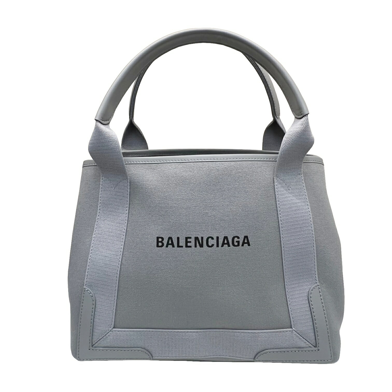 【新品】バレンシアガ BALENCIAGA ネイビー カバ S スモール 339933 2HH3N キャンバス レザー バッグ トートバッグ NAVY CABAS グレー系 GRIS FOSSILE NOIR 22年春夏 新作 レディース メンズ【ブランドギャラリー心斎橋店】