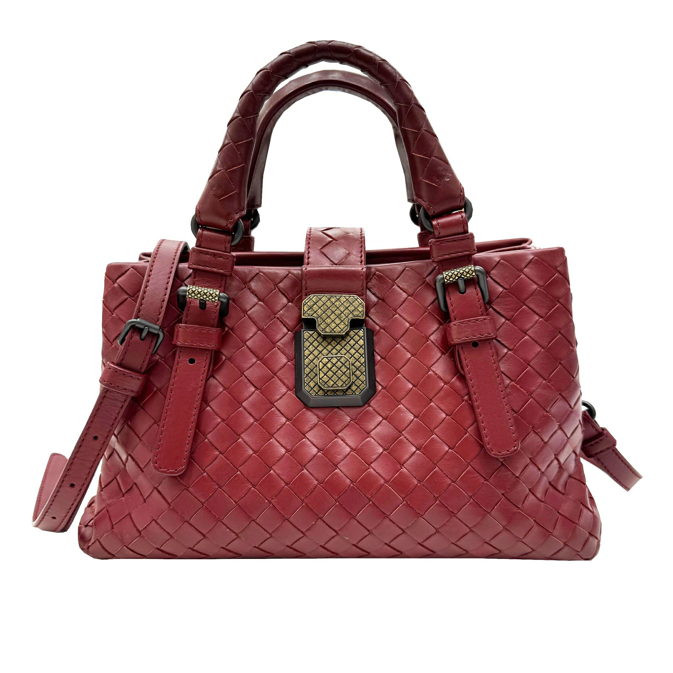 【中古】ボッテガ ヴェネタ BOTTEGA VENETA ベビー ローマ ハンドバッグ 2WAYハンドバッグ ショルダーバッグ 493994 ボルドー ワインレッド レディース レザー【ブランドギャラリー心斎橋店】のサムネイル