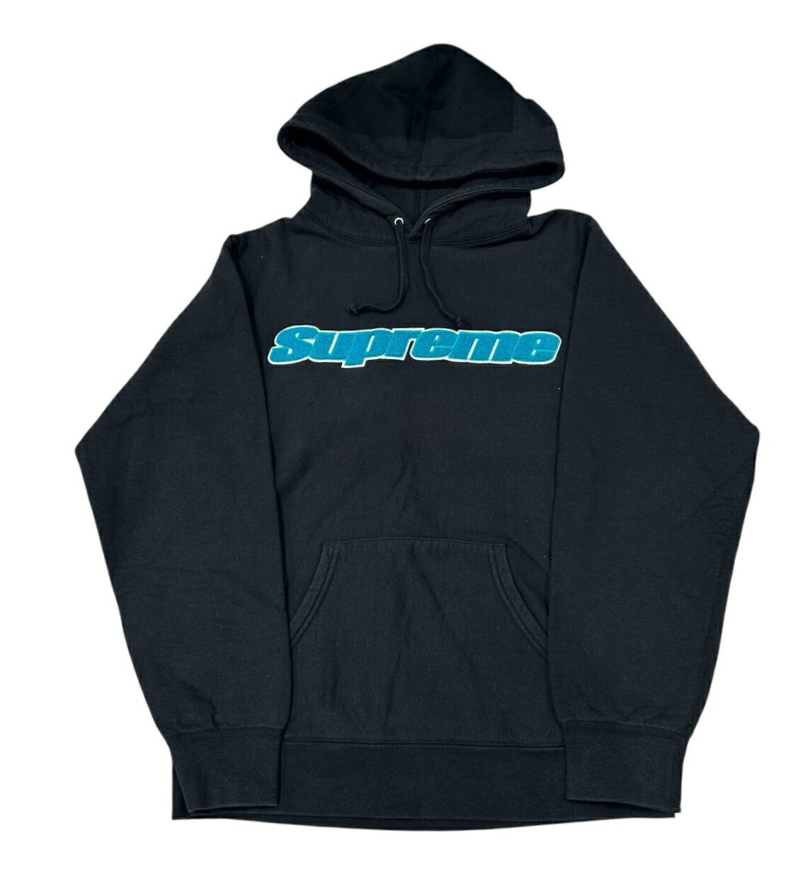 【中古】Supreme シュプリーム パーカー トップス スウェット 黒 ブラック ロゴ ブルー メンズ Mサイズ【ブランドギャラリー東心斎橋店】