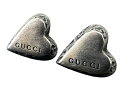 【中古】GUCCI グッチ ピアス ハート シルバー アンティーク ヴィンテージ アクセサリー ロゴ 刻印 立体 ハートモチーフ 日本未発売 ジュエリー アクセ...