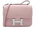 【中古】HERMES エルメス コンスタンス ミニ 18 スイフト ローズサクラ D刻印 2019年製造 シルバー金具 SV金具 ショルダーバッグ レザー ピン...