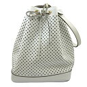 【中古】LOUIS VUITTON ルイヴィトン ペルフォ フローレ ノエ パンチング ホワイト ポーチ付き ショルダーバッグ ハンドバッグ 2WAY レザー ...