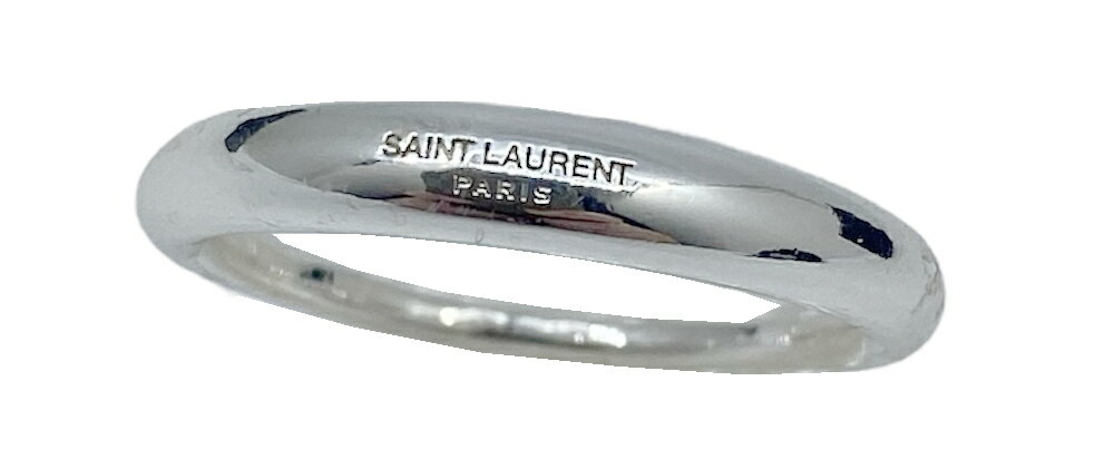 【中古】SAINT LAURENT サンローラン リング 真鍮 指輪 約21号 シンプル ロゴ YSL シルバー メンズ レディース お洒落 【ブランドギャラリ...