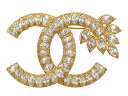 【新品同様】CHANEL シャネル ラインストーン ココマーク ブローチ B22K CCロゴ ゴールド アクセサリー 小物 ビジュー コスチュームジュエリー レディース メンズ ユニセックス【ブランドギャラリー東心斎橋店】