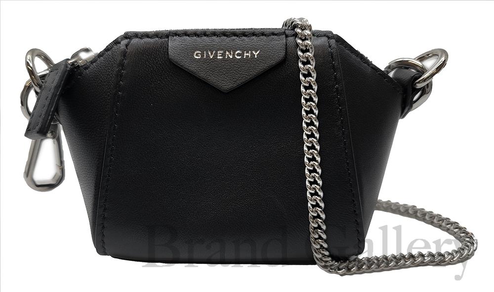 【中古】GIVENCHY ジバンシー BB60D7B0XN ANTIGONA BABY BAG レザー ベイビー アンティゴナ エアーポッズケース フック付き ショルダーバッグ アクセサリーバッグ マイクロバッグ ミニバッグ　コインケース　黒【ブランドギャラリー東心斎橋店】