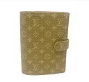 【中古】ルイヴィトン LOUIS VUITTON アジェンダ PM 手帳カバー モノグラム ミニ ベージュ キャンバス レザー【ブランドギャラリー東心斎橋店】