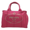 【中古】PRADA プラダ カナパ B2439G 2WAYバッグ ハンドバッグ トートバッグ バッグ カバン 鞄 キャンバス ピンク オシャレバッグ 軽量バッグ レディース【ブランドギャラリー東心斎橋店】