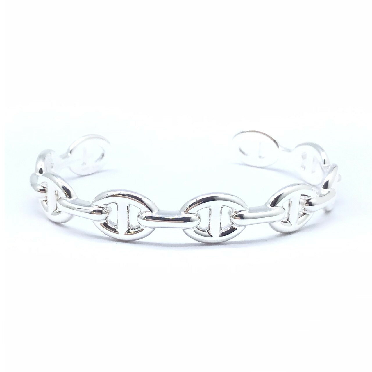 【新品】HERMES　エルメス　シェーヌダンクル　アンシェネ　MM　LG　バングル　Ag925　SV925　シルバー　アクセサリー　アクセ　腕輪　小物　お洒落　レディース　メンズ　ユニセックス【ブランドギャラリー東心斎橋店】のサムネイル